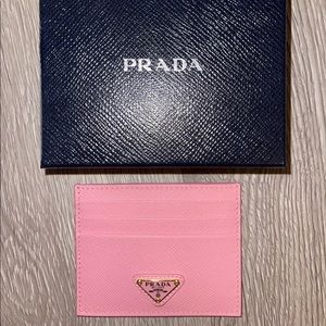 Never used pink Prada card case